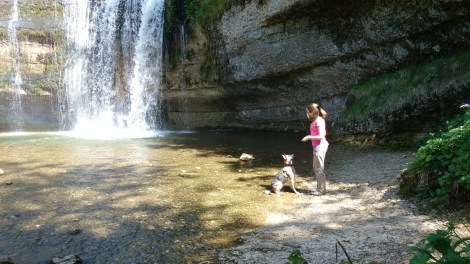 Me and my dog atHerisson waterfall